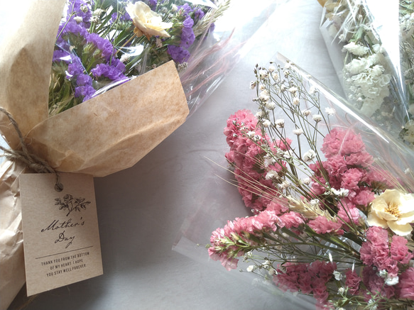 ♡dry flower bouquet♡ドライフラワー  ギフト ウェディング 新生活 大人可愛い 2枚目の画像