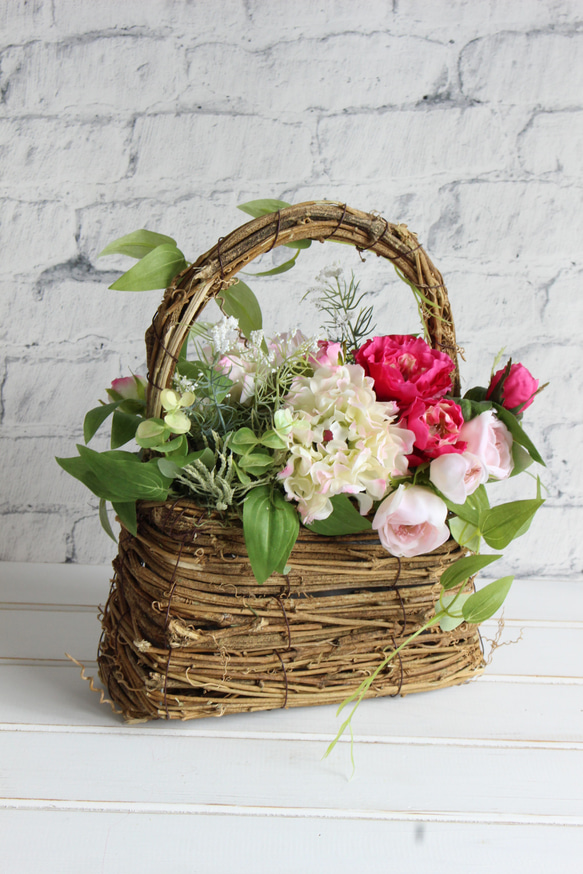 Pink Rose Bag Basket 2枚目の画像