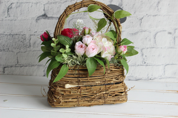 Pink Rose Bag Basket 3枚目の画像