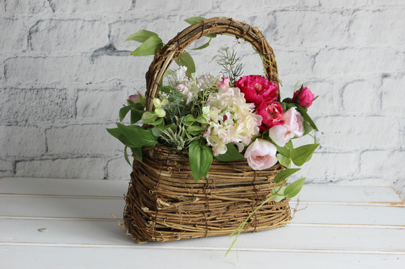 Pink Rose Bag Basket 1枚目の画像