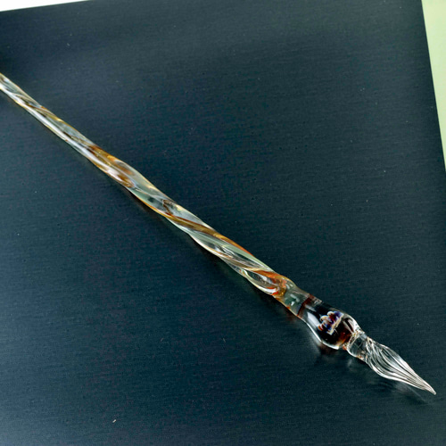 作家創作*アート*ガラスペン 細密インク吸収10の溝 G9-487 描きごごち