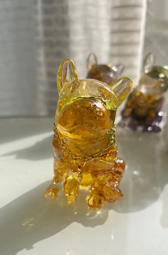 オルゴナイト フレンチブルドック 水晶 パールアカシア その他  