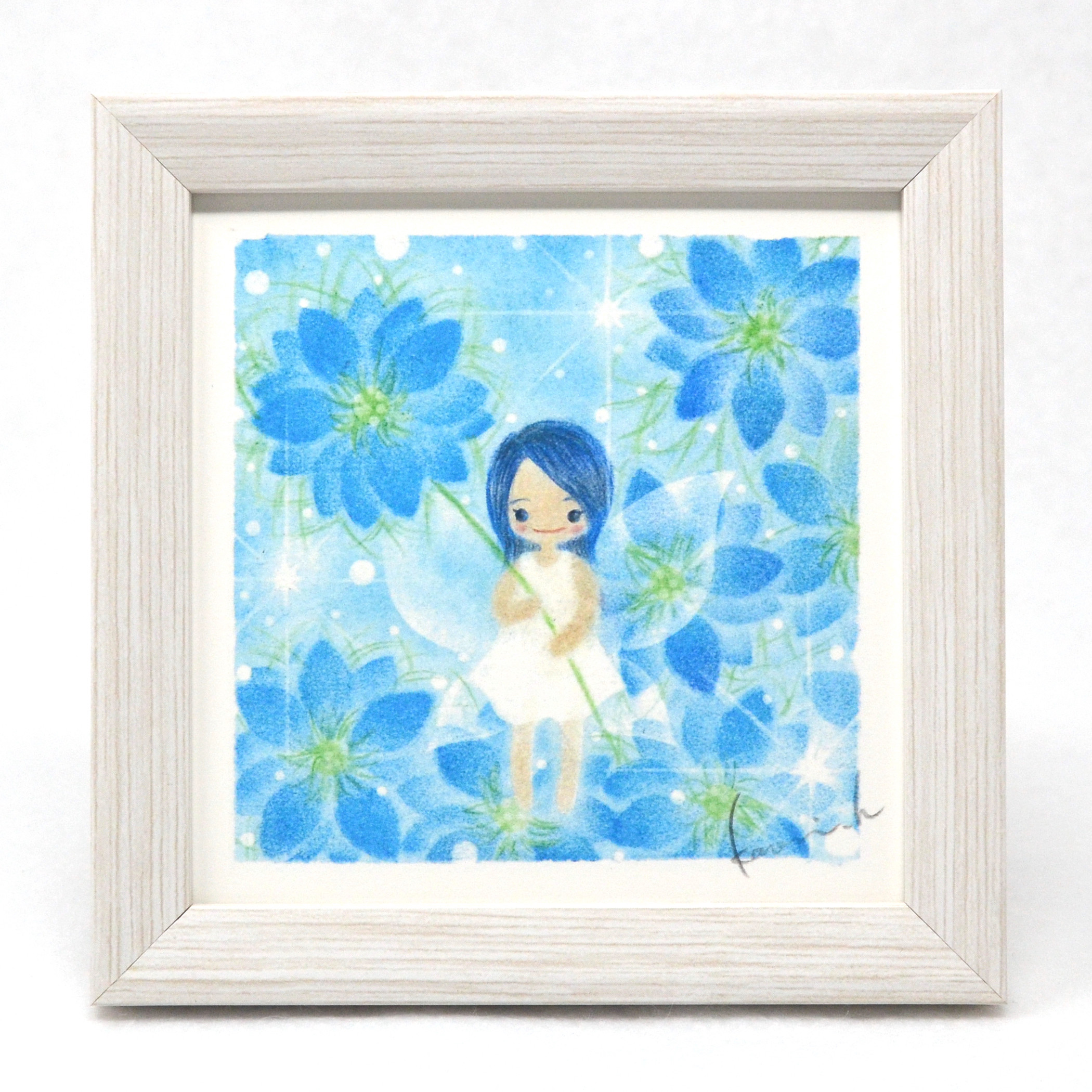 リラの花の妖精　ハンドメイドパステル画　絵画アート原画 fantasy forest4 ハンドメイドパステル画 絵画アート原画 - メルカリ