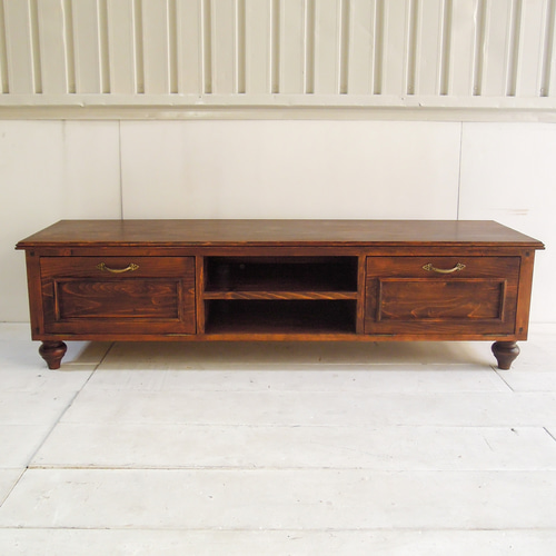 おしゃれ かわいい フランスアンティークテレビボード（ブラウン