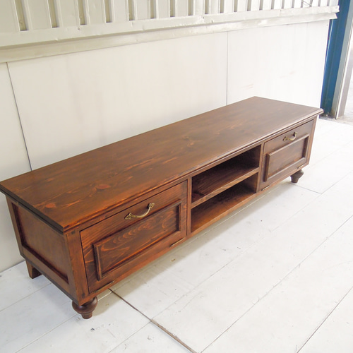 おしゃれ かわいい フランスアンティークテレビボード（ブラウン