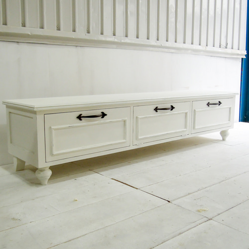 おしゃれ かわいい フランスアンティークテレビボード（ブラウン