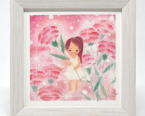 森に生きる　ハンドメイドパステル画　絵画アート原画 パステルアート 静かで幻想的な夕暮れ パステル画原画 絵画 T's