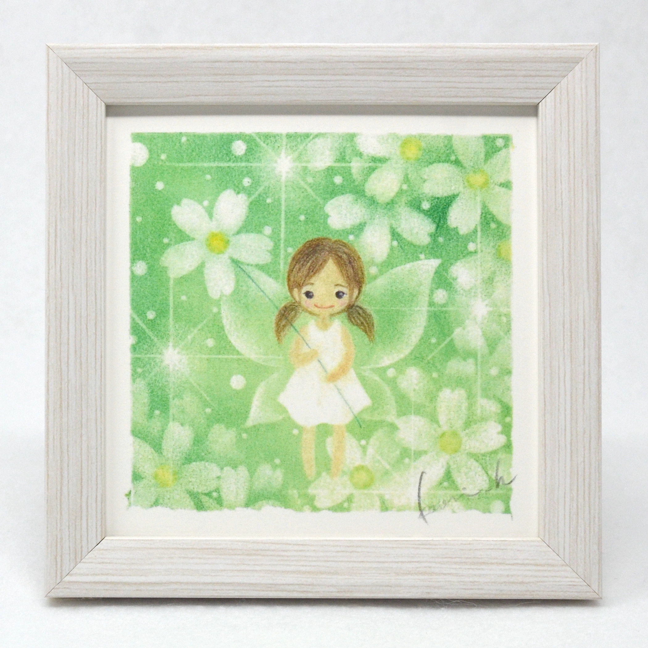 リラの花の妖精　ハンドメイドパステル画　絵画アート原画 リラの花の妖精 ハンドメイドパステル画 絵画アート原画