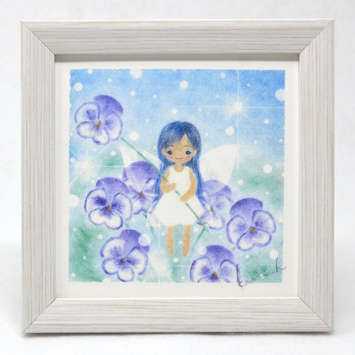 妖精の花園 ハンドメイドパステル画 絵画アート原画