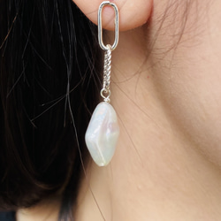 925 sliver pearl earrings 第2張的照片