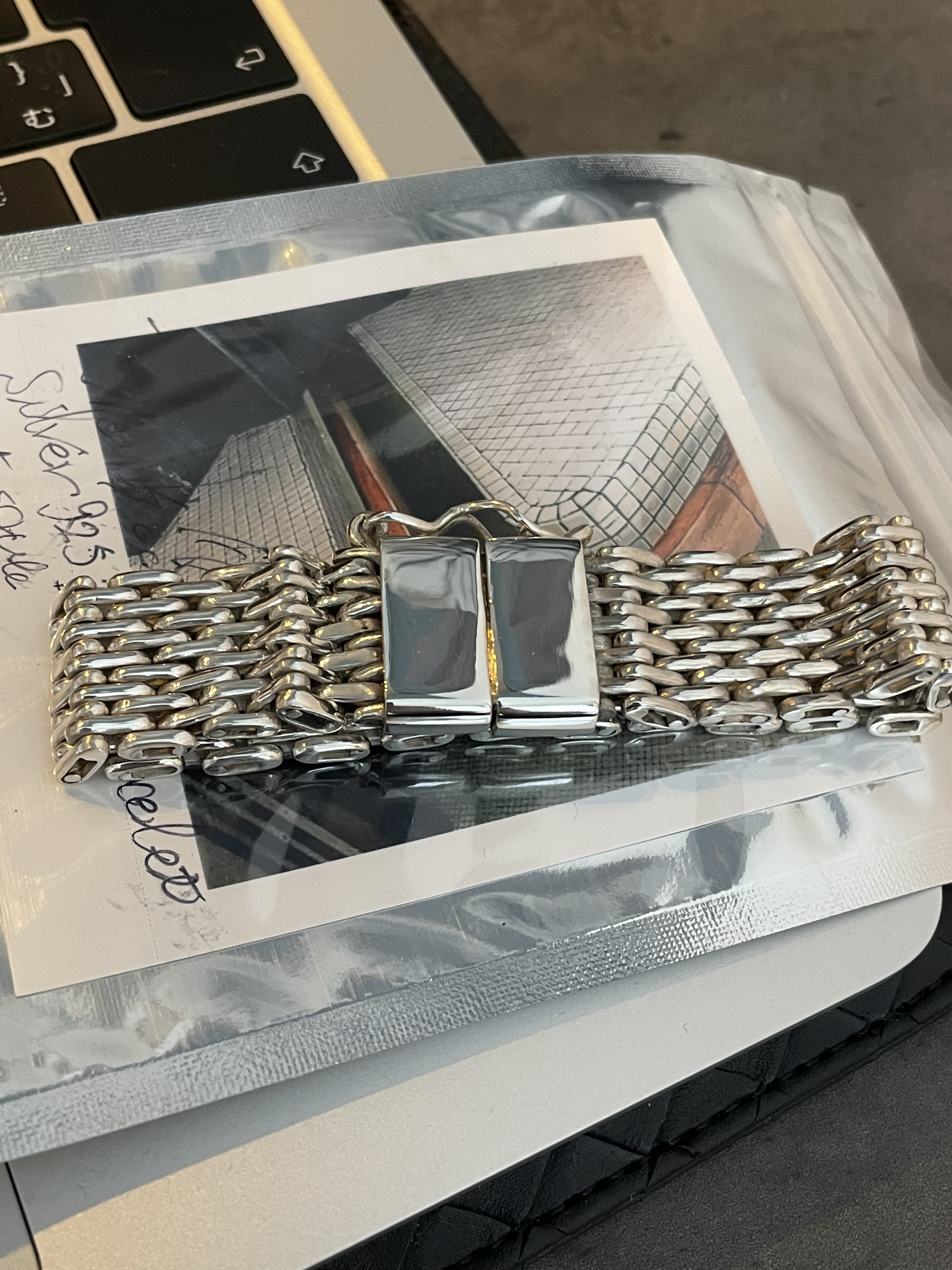 silver925 eleven rows bracelet insert scrub