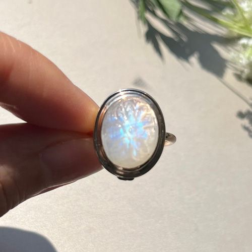 天然石　レインボームーンストーン　天然石リング　ルース　オーダーリング 天然石レインボームーンストーンルース天然石リングオーダーリング