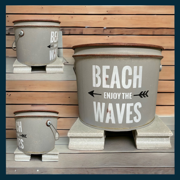 割れ鉢アート♪北欧♪多肉リメ缶リメ鉢リメイク鉢デコパージュリメイク缶