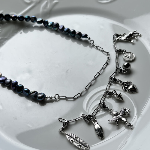 チャームセレクトシリーズ ブルーグレー淡水パール ステンレス