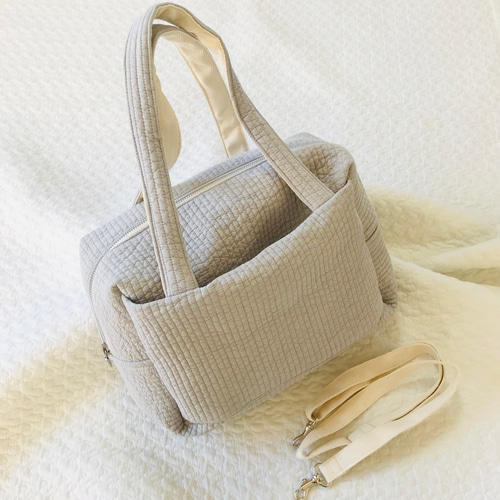 NUBI gray 2wayマザーズバッグ ヌビバッグ ショルダーバッグ