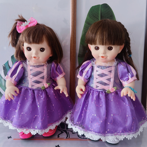 リカちゃんの服☆ハンドメイド☆パープルの布にオーガンジ二重