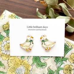 Duck earring｜アヒルのイヤリング・ピアス〔動物シリーズ〕 1枚目の画像