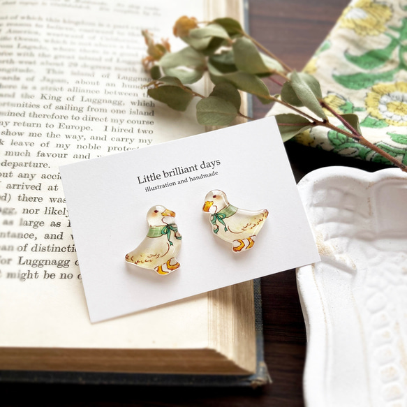 Duck earring｜アヒルのイヤリング・ピアス〔動物シリーズ〕 3枚目の画像