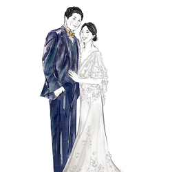 お洒落【水彩画】デジタル似顔絵イラスト プレゼント 結婚式 ウェルカムボード wedding イラスト 結婚祝 15枚目の画像