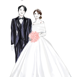 お洒落【水彩画】デジタル似顔絵イラスト プレゼント 結婚式 ウェルカムボード wedding イラスト 結婚祝 14枚目の画像