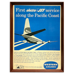 ウエスタン航空 1960年代 アメリカ ヴィンテージ 雑誌 広告 額付 ポスター 3枚目の画像