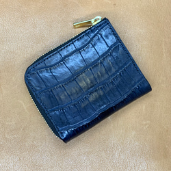 クロコダイル アリゲーター コンパクトウォレット ミニ財布 L字