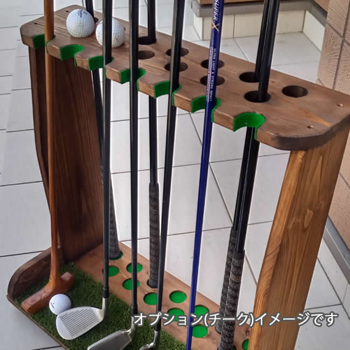 新しいエルメス ゴルフクラブスタンド13本＋7本(前立てかけ) 無塗装磨き仕上 ラウンド用品・アクセサリー