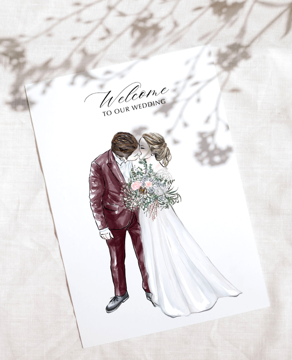 【カジュアル】 デジタル似顔絵イラスト プレゼント 結婚式 ウェルカムボード wedding イラスト 結婚祝 3枚目の画像