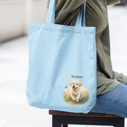 【 自然に囲まれた ラブラドールレトリバー 】 キャンバス トートバッグ　犬　ペット　うちの子　プレゼント　ギフト　母の 3枚目の画像
