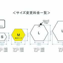 ミラー席札 六角形・ゴールド　LLサイズ 5枚目の画像