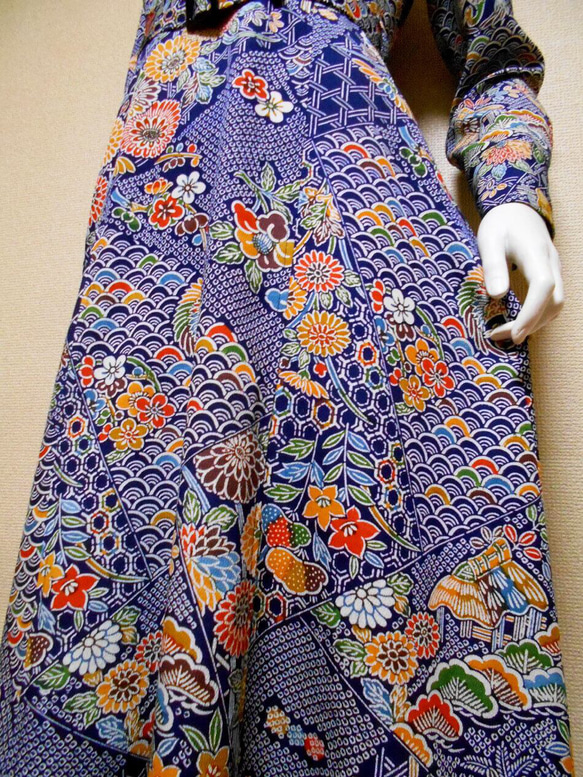 オープンカラー着物ドレス Kimono Dress LO-429/S 10枚目の画像