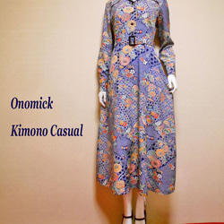 オープンカラー着物ドレス Kimono Dress LO-429/S 8枚目の画像