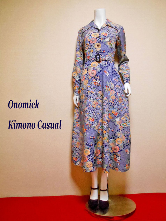 オープンカラー着物ドレス Kimono Dress LO-429/S 8枚目の画像