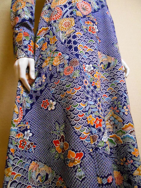 オープンカラー着物ドレス Kimono Dress LO-429/S 5枚目の画像