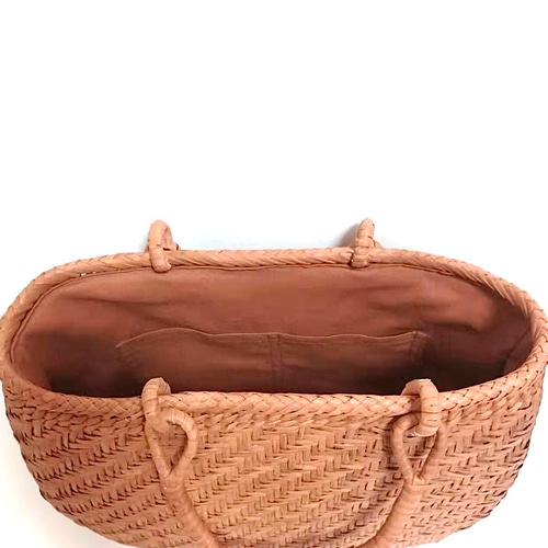 山葡萄バッグ楕円高級極細ニ本飛び編み かごバッグ 山葡萄バッグ魅力