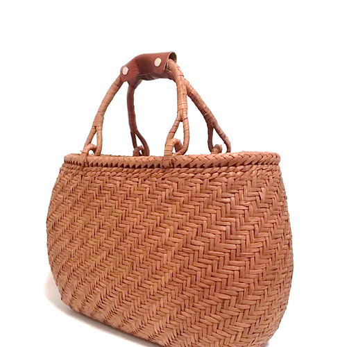 山葡萄バッグ楕円高級極細ニ本飛び編み かごバッグ 山葡萄バッグ魅力