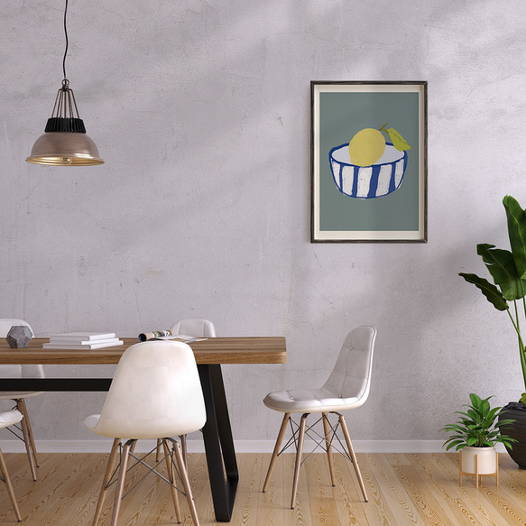 食べ物の抽象画のポスター　/ i1313 / レモン、アボカド、バナナなど　モダンアート 9枚目の画像
