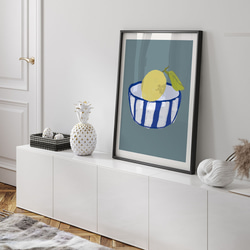 食べ物の抽象画のポスター　/ i1313 / レモン、アボカド、バナナなど　モダンアート 4枚目の画像