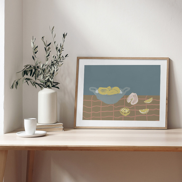 食べ物の抽象画のポスター　/ i1311 / レモン、アボカド、バナナなど　モダンアート 4枚目の画像