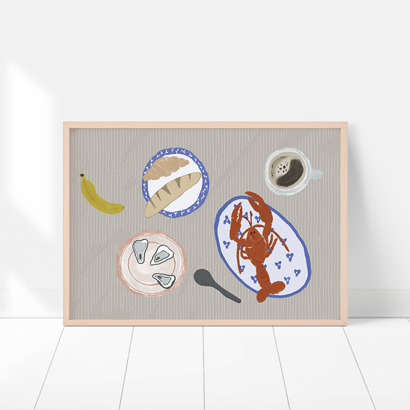 食べ物の抽象画のポスター　/ i1310 / レモン、アボカド、バナナなど　モダンアート 8枚目の画像