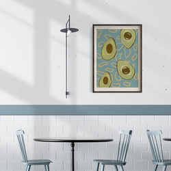 食べ物の抽象画のポスター　/ i1309 / レモン、アボカド、バナナなど　モダンアート 1枚目の画像