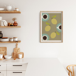 食べ物の抽象画のポスター　/ i1305 / レモン、アボカド、バナナなど　モダンアート 4枚目の画像