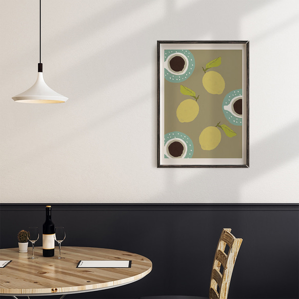 食べ物の抽象画のポスター　/ i1305 / レモン、アボカド、バナナなど　モダンアート 5枚目の画像
