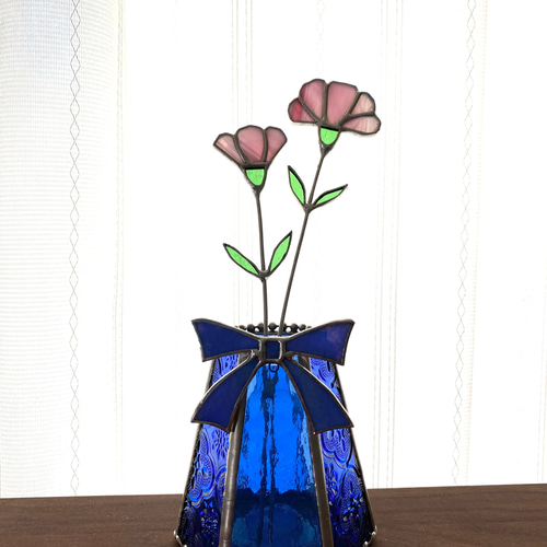 母の日ギフト♢カーネーション花束と花瓶のセット♢ピンク♢ステンド