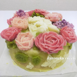 台湾カステラのフラワーケーキ（ヤグルマギク・薔薇・フェアリー)/グルテンフリー/さつま芋スイーツ　/限定品 4枚目の画像