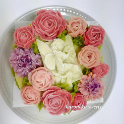 台湾カステラのフラワーケーキ（ヤグルマギク・薔薇・フェアリー)/グルテンフリー/さつま芋スイーツ　/限定品 2枚目の画像