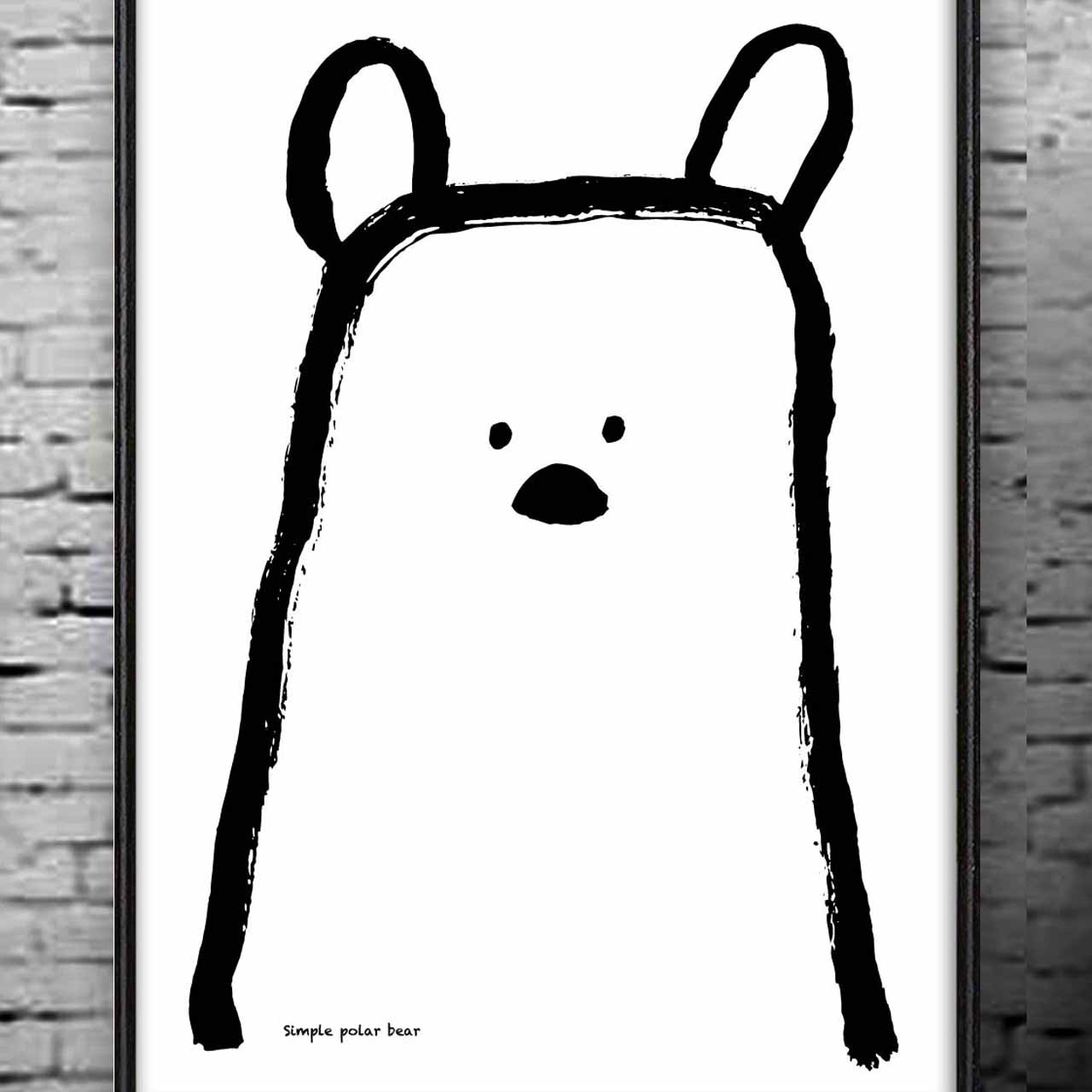 Simple Bear　クマ　イラスト　ポスター  A4　アートポスター　アートsei（新着順）で検索　1306