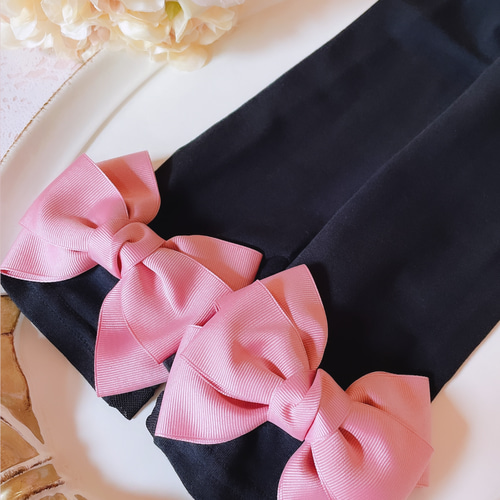 アームカバー レース リボン 日焼け防止 彩 接触冷感 可愛い ピンク 