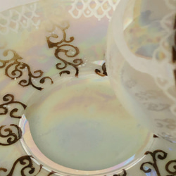 エナメルとキラキラ輝くラスター彩のデミタスカップ・茶系 6枚目の画像