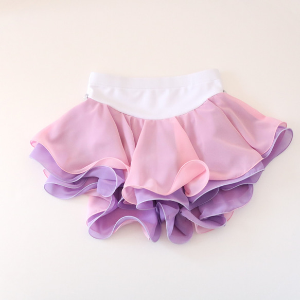 ジョーゼット フィギュアスケート練習用2円3段スカート フレアスカート  